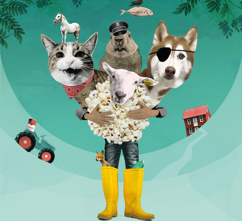 Oom Fjodor door Het Filiaal Theatermakers man houdt verschillende dieren vast