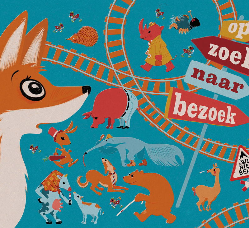 Animatie van een vos die op zoek is naar vrienden